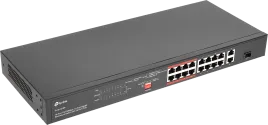 Коммутатор/ 16-port 10/100Mbps unmanaged switch, 16 PoE+ ports, 1GB RJ