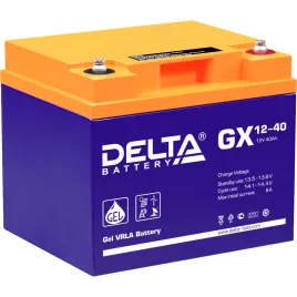 Батарея DELTA серия GX, GX 12-40, напряжение 12В, емкость 40Ач (разряд