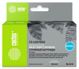 Картридж струйный Cactus CS-L0S70AE №953XL черный (58мл) для HP OJ