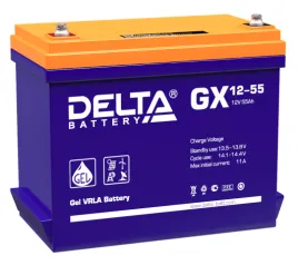 АКБ Delta GX 12-55 (12V, 55Ah)