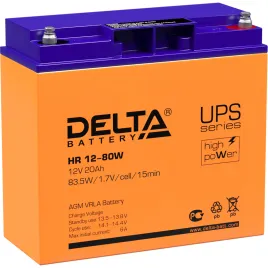 Батарея DELTA серия HR-W, HR 12-80 W, напряжение 12В, емкость 20Ач (ра