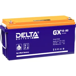 Батарея DELTA серия GX, GX 12-80, напряжение 12В, емкость 80Ач (разряд