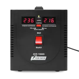 Стабилизатор POWERMAN AVS 1500D, черный, ступенчатый регулятор, цифров