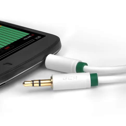 Greenconnect 3.0м jack 3,5mm/jack 3,5mm белый, зеленая окантовка, ульт фото 2