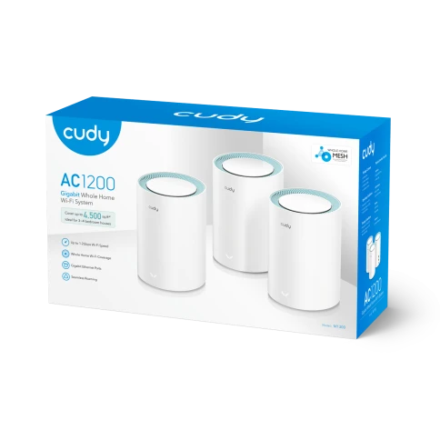 Wi-Fi Mesh-система/ AC1200 Wi-Fi Gigabit Mesh Solution 3-Pack, Chipset MT7621DA+MT7613B+MT7603, Dual-Band, 867Mbps at 5GHz + 300Mbps at 2.4GHz, 802.11ac/a/b/g/n, 2 Gigabit Ethernet Ports, 4 internal antennas, MU-MIMO, DDNS, Zerotier/Wireguard/OpenVPN/IPSe фото 5