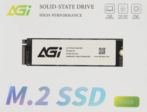 Твердотельный накопитель AGi PCIe 3.0 x4 512GB AGI512GIMAI298 AI298 M.2... фото 7