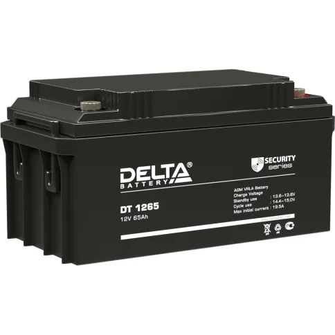 Батарея DELTA серия DT, DT 1265, напряжение 12В, емкость 65Ач (разряд фото 1