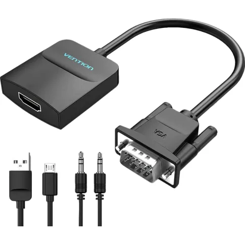 Мультимедиа конвертер Vention VGA M/HDMI F/mini Jack 3.5 mm F/micro US фото 4