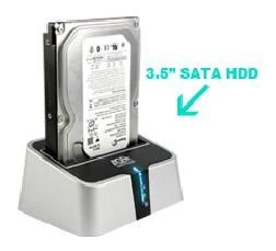 Док-станция для HDD AgeStar 3CBT2 SATA II пластик серебристый 1... фото 5
