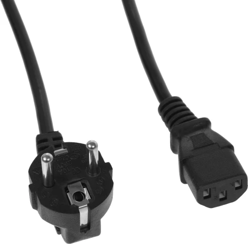 Кабель KingPrice KP-PC-Euro-C13-3m Евровилка угловой IEC C13 3м черный фото 1