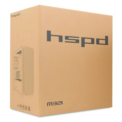 Корпус без блока питания/ Case HSPD M520, Mesh Mid Tower, Black, slide фото 12