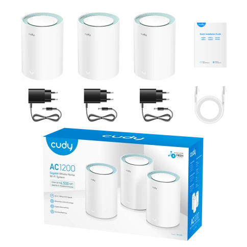 Wi-Fi Mesh-система/ AC1200 Wi-Fi Gigabit Mesh Solution 3-Pack, Chipset MT7621DA+MT7613B+MT7603, Dual-Band, 867Mbps at 5GHz + 300Mbps at 2.4GHz, 802.11ac/a/b/g/n, 2 Gigabit Ethernet Ports, 4 internal antennas, MU-MIMO, DDNS, Zerotier/Wireguard/OpenVPN/IPSe фото 6