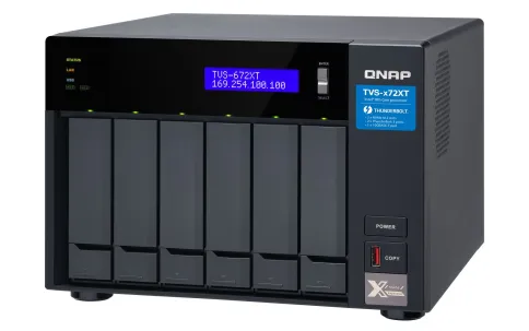 Сетевое хранилище без дисков/ SMB QNAP TVS-672XT-i3-8G 6-Bay NAS, Intel Core i3-8100T 4-core 3.1 GHz Processor, 8GB DDR4 RAM (max 32GB RAM), 6x 2.5"/3.5" SATA HDD/SSD + 2x M.2 PCIe  SSD slot, 2xGbE LAN, 1 x 10GBase-T, 2 x Thunderbolt 3 port фото 5