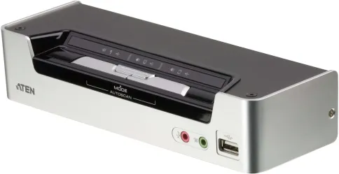 Переключатель, электрон., KVM+Audio+USB 2.0,  1 user USB+HDMI =>  2 cp фото 1