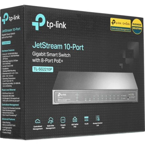 Коммутатор/ 8-port gigabit Smart PoE+ Switch with 2 SFP uplink... фото 7