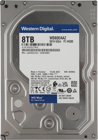 Жесткий диск WD SATA-III 8TB WD80EAAZ Desktop Blue (5640rpm) 256Mb... фото 1