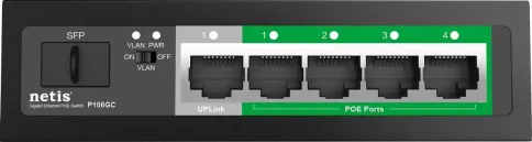 Коммутатор/ Коммутатор Netis P106GC (L2) 5x1Гбит/с 1SFP 4PoE 60W неупр фото 4