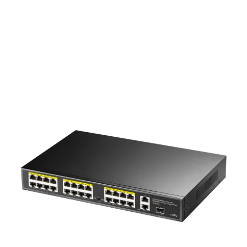 Коммутатор/ 24-Port 10/100M PSE RJ-45 +2 Gigabit RJ- 45 +1SFP Port wit фото 2