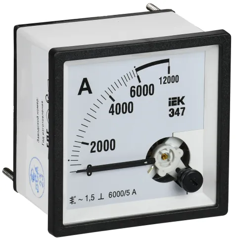 Амперметр Э47 6000/5А кл. точн. 1,5 72х72мм IEK фото 1