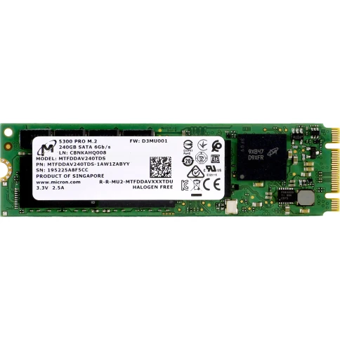 Твердотельный накопитель/ Micron SSD 5300 PRO, 240GB, M.2(22x80mm), SA фото 1