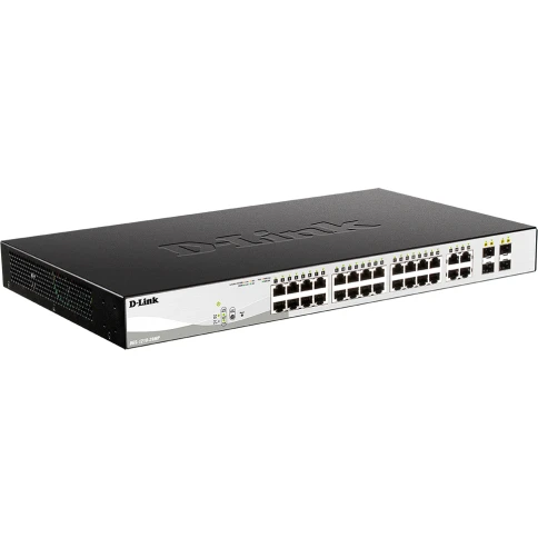 Коммутатор/ DGS-1210-28MP/F4A Smart L2 Switch 24х1000Base-T PoE, 4хCombo 1000Base-T/SFP, PoE... фото 2