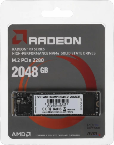 Твердотельный накопитель AMD PCIe 3.0 x4 2TB R3MP32048G8 Radeon M.2... фото 5