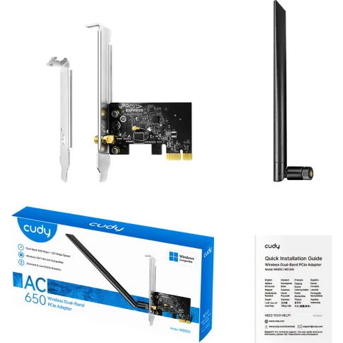 Адаптер Wi-Fi/ AC650 Dual Band Wi-Fi PCIe Adapter, 433Mbps at 5GHz + 2 фото 2
