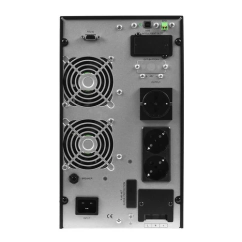 ИБП POWERMAN Online 2000 plus, LCD, двойного преобразования, 2000ВА, 1800Вт, 2 евророзетки с резервным питанием, USB, RS232, слот SNMP, разъем EPO, внешний блок батарей (в комплект не входит), 191 х 460 х 337 мм., 10.5 кг./ UPS POWERMAN Online 2000 plus, фото 4