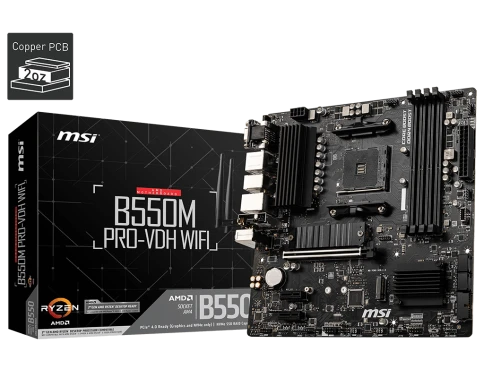 Материнская плата/ MB MSI AMD B550 sAM4, 4xDDR4(128GB), D-SUB/HDMI 2.1 фото 1