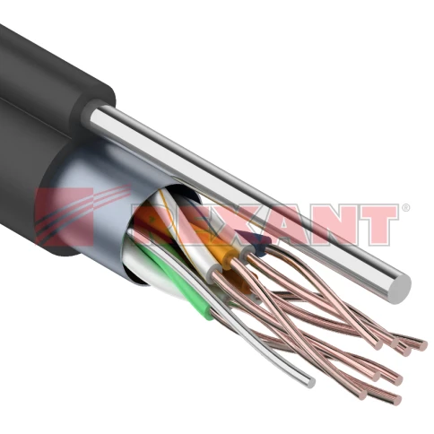 Кабель информационный F/UTP категория 5е 4х2х24AWG(0,50мм) 305м (медь) PE OUTDOOR + ТРОС*1 (01-0144) REXANT фото 1