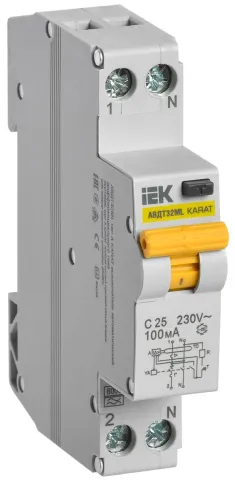 Выкл. авт. диф. тока АВДТ32МL С25 100мА KARAT IEK фото 1