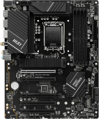 Материнская плата/ MB MSI INTEL B760 s1700, 4xDDR4(128GB), HDMI 2.1/DP, 2xPCIe 4.0x16, 3xPCIe 3.0x16, 1xLAN (2.5GbE), Wi-Fi, BT, 4xSATA 6Gb/s, 2xM.2, 1xUSB-C, 2xUSB 3.2, 4xUSB 2.0, 1xPS/2, ATX фото 1