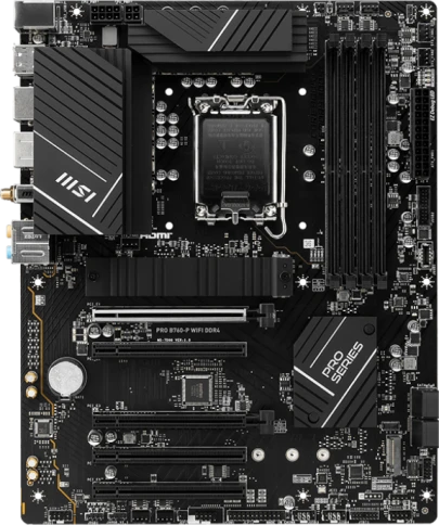 Материнская плата/ MB MSI INTEL B760 s1700, 4xDDR4(128GB), HDMI 2.1/DP фото 2