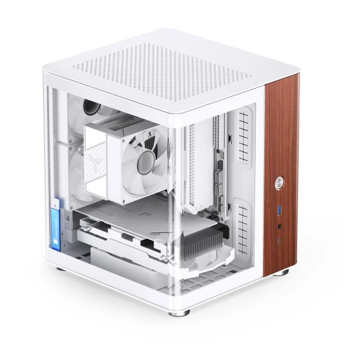 Корпус без блока питания/ Case JONSBO TK-0 White, Desktop SFF, TG, no фото 3