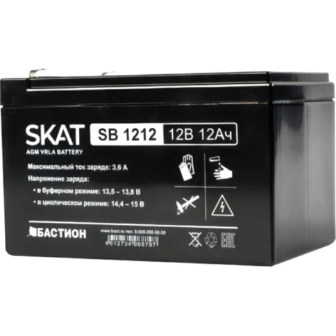 2535 SKAT SB 1212, 12В, 12Ач, максимальный ток заряда 3,6 А. Тип клемм фото 3