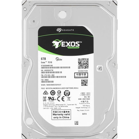 Жесткий диск/ HDD Seagate SATA Exos 7E10  6Tb 7200  256Mb 1 year warra фото 1