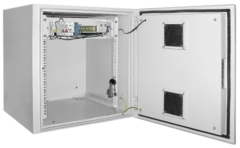Шкаф уличный 19" 12U 650x600, IP55 металл дверь, серый фото 1