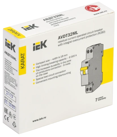 Выкл. авт. диф. тока АВДТ32ML тип A С32 100мА KARAT IEK фото 1
