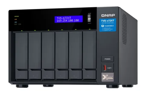 Сетевое хранилище без дисков/ SMB QNAP TVS-672XT-i3-8G 6-Bay NAS, Intel Core i3-8100T 4-core 3.1 GHz Processor, 8GB DDR4 RAM (max 32GB RAM), 6x 2.5"/3.5" SATA HDD/SSD + 2x M.2 PCIe  SSD slot, 2xGbE LAN, 1 x 10GBase-T, 2 x Thunderbolt 3 port фото 3