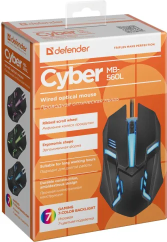 Defender Сyber MB-560L черный фото 3
