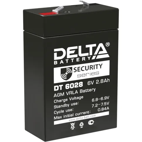 Батарея DELTA серия DT, DT 6028, напряжение 6В, емкость 2.8Ач (разряд фото 1