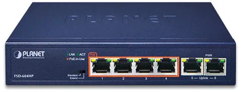Коммутатор PLANET FSD-604HP фото 2