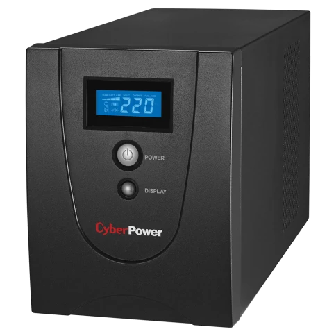 ИБП CyberPower VALUE 2200E, Line-Interactive, 2200VA/1320W, USB&Serial, RJ11/RJ45, 4 Schuko розетки, Black, 0.16х0.21х0.35м., 15.8кг./ UPS Line-Interactive CyberPower VALUE2200ELCD 2200VA/1320W USB/RS-232/RJ11/45 (4 EURO) фото 1