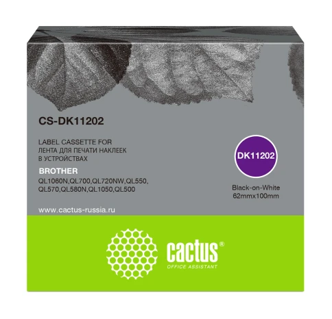 Картридж ленточный Cactus CS-DK11202 DK-11202 черный для Brother P- фото 1