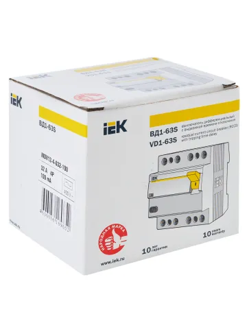 УЗО ВД1-63S 4Р 32А 100мА IEK фото 4