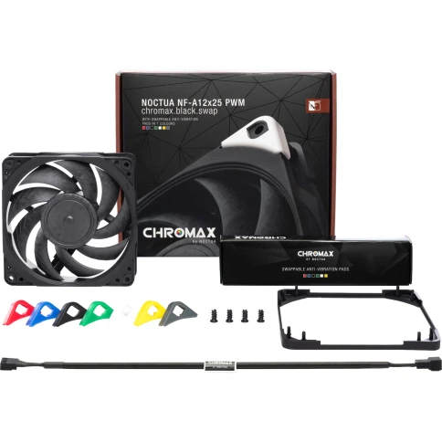Кулер для корпуса/ Case Cooler Noctua NF-A12x25 PWM chromax.black.swap (120x120x25mm,... фото 3