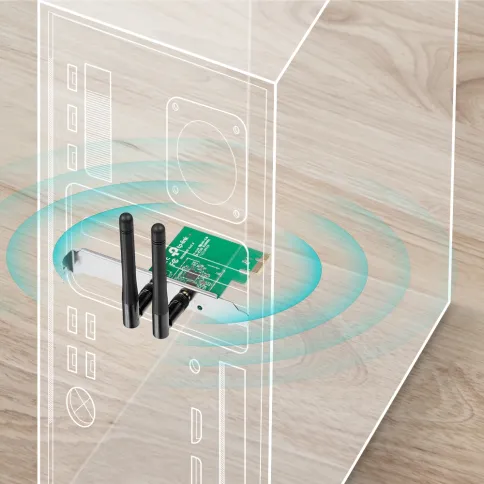 Адаптер Wi-Fi/ 300Mbps Wireless N PCI Express Adapter, Atheros, 2T2R, фото 3