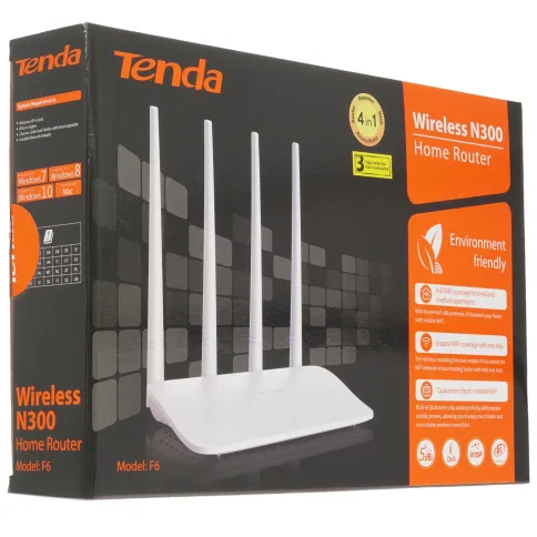 Маршрутизатор/ Tenda F6 Wi-Fi роутер N300, до 300 Мбит/с на 2,4 ГГц, L фото 8
