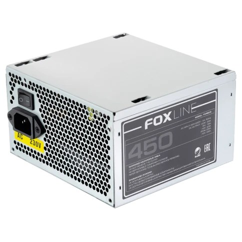 Блок питания 450Вт/ Power Supply Foxline, 450W, ATX, NOPFC, 120FAN, 2x фото 1