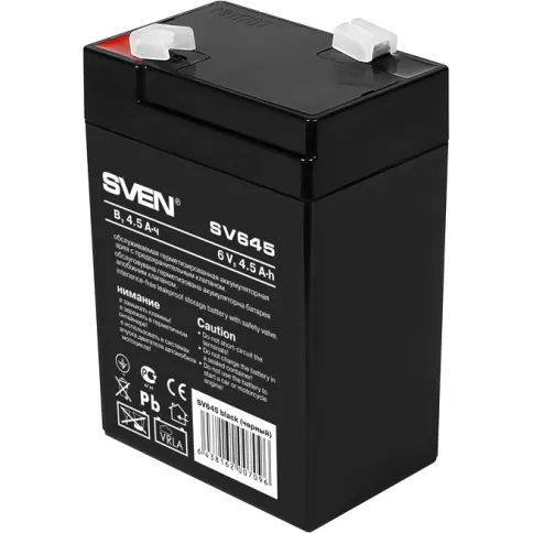 Батарея SVEN SV 645 (6V 4.5Ah), напряжение 6В, емкость 4.5А*ч, макс. т фото 1